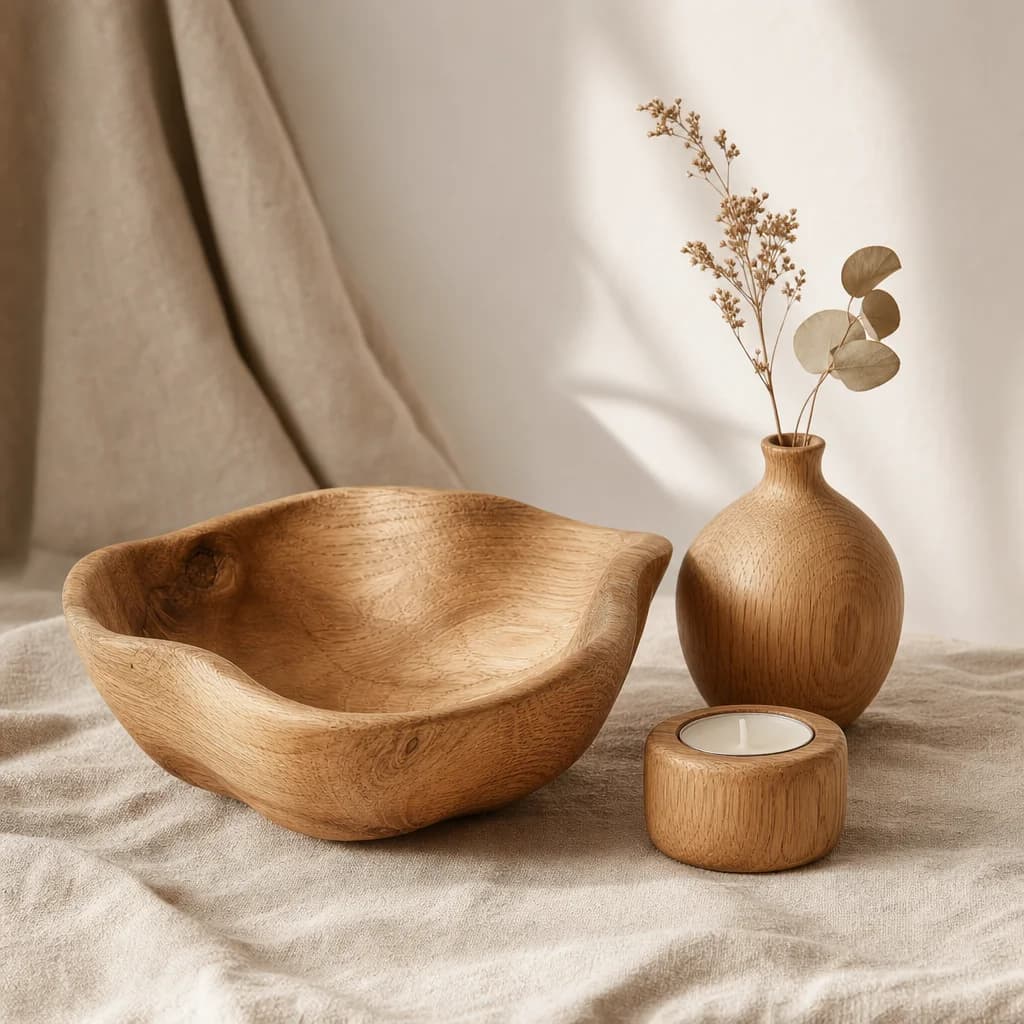 Handmade wooden home accessories